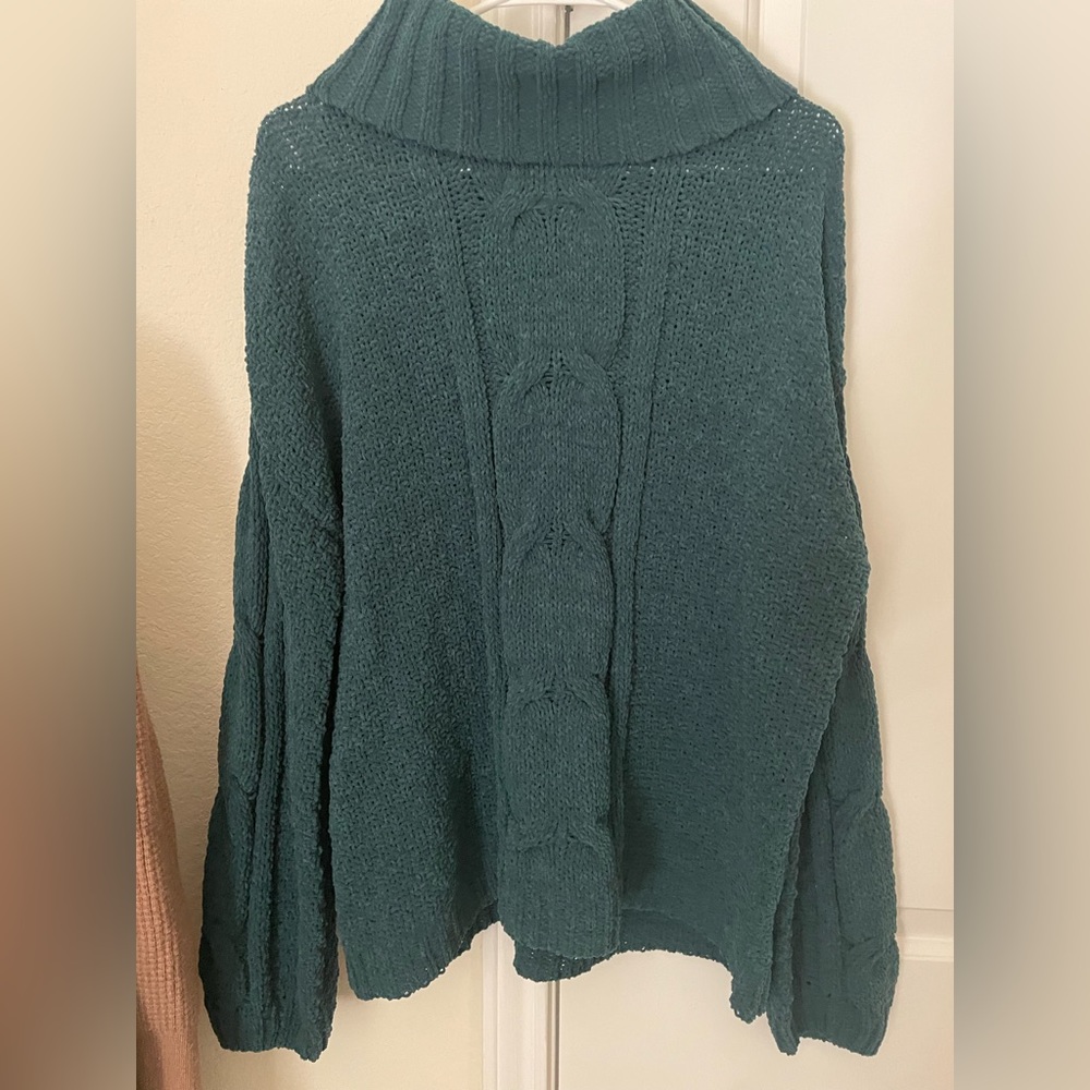 Chenille Forest Green Oversized Sweater